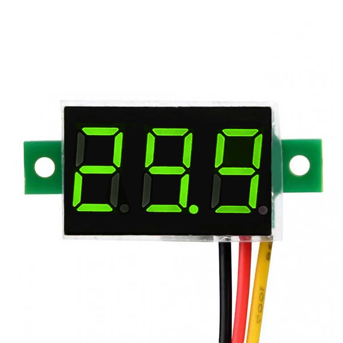 Mini Voltímetro Digital 0v a 100v | Display Verde
