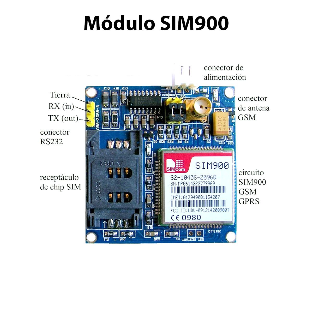 Módulo GSM SIM900 / SIM 900 + Antena