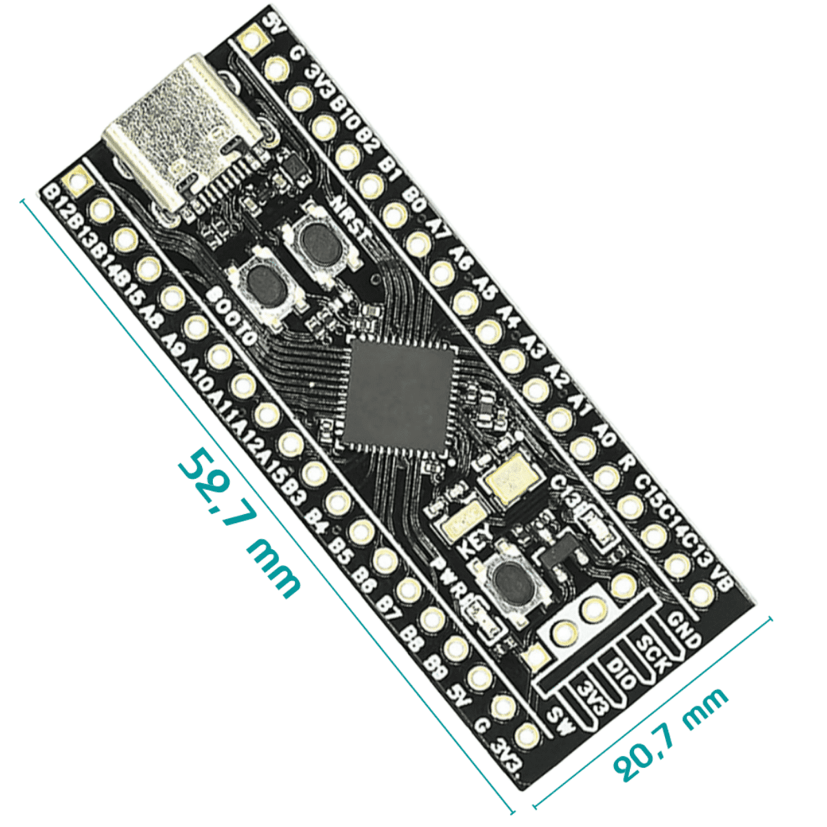 Placa de Desenvolvimento Microcontrolador ARM STM32 STM32F411CEU6  com Porta Tipo C