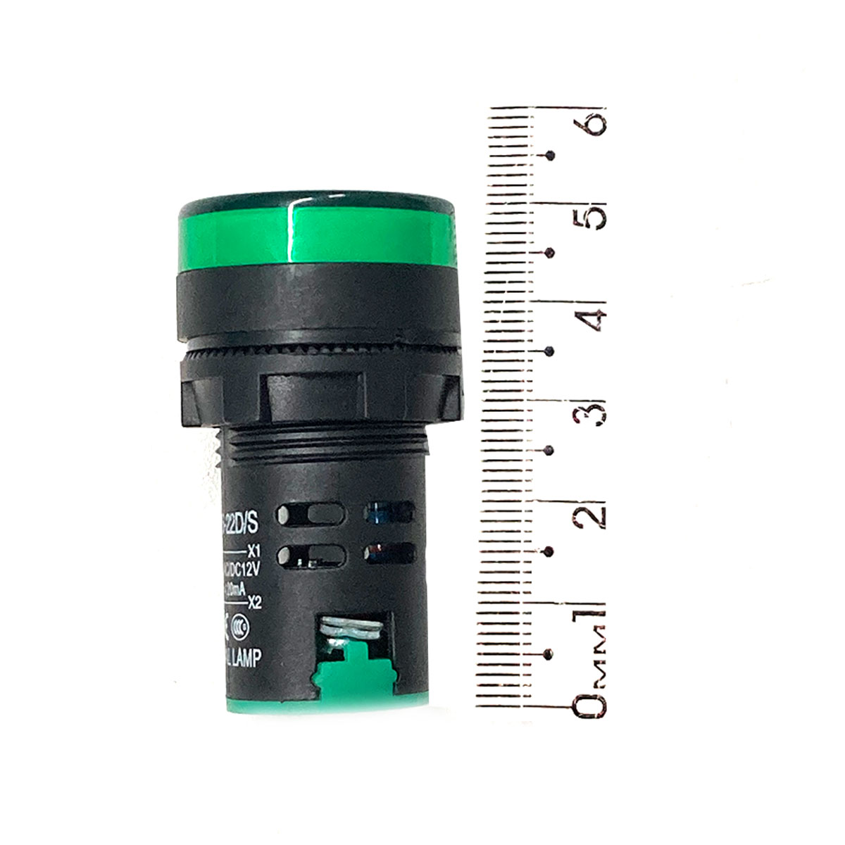 Sinalizador / Indicador Luminoso LED Verde 22mm 12V DC / AC