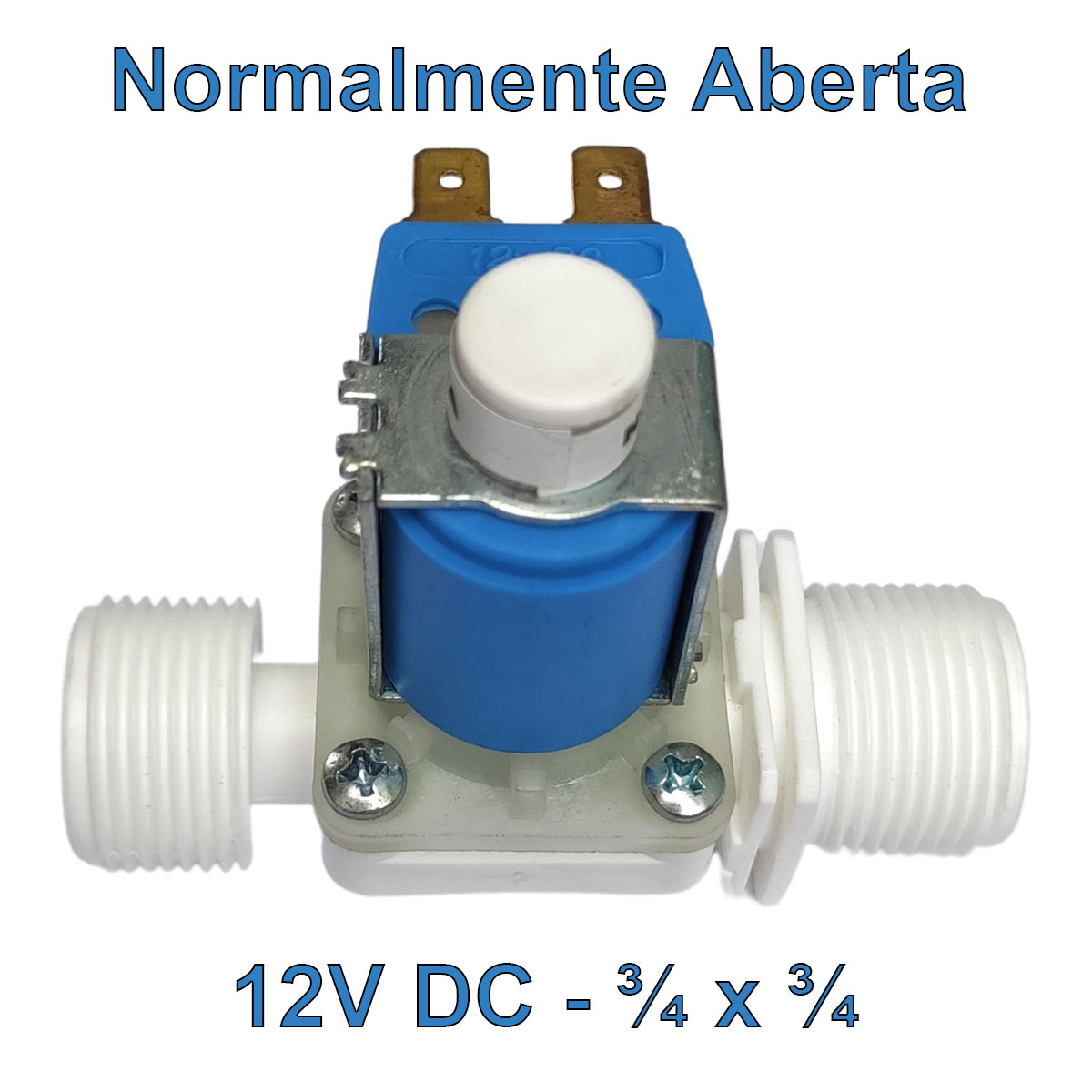 Válvula Solenoide Normalmente Aberta 12v DC 180° (3/4 X 3/4) VA 04