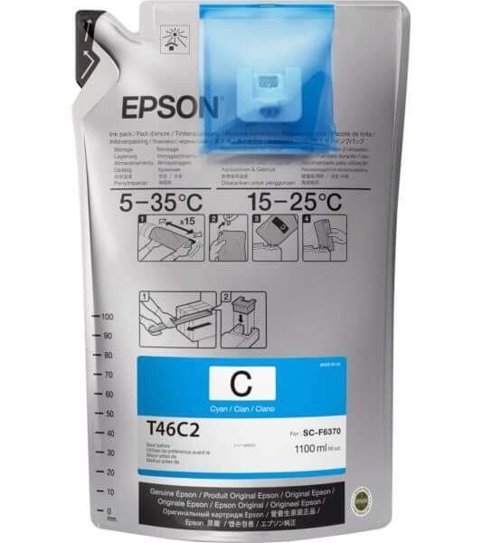 T46C2 - Tinta Sublimática Epson UltraChrome DS 1100ml - Ciano
