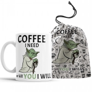 Caneca Star Wars Coffee Yoda + Saquinho
