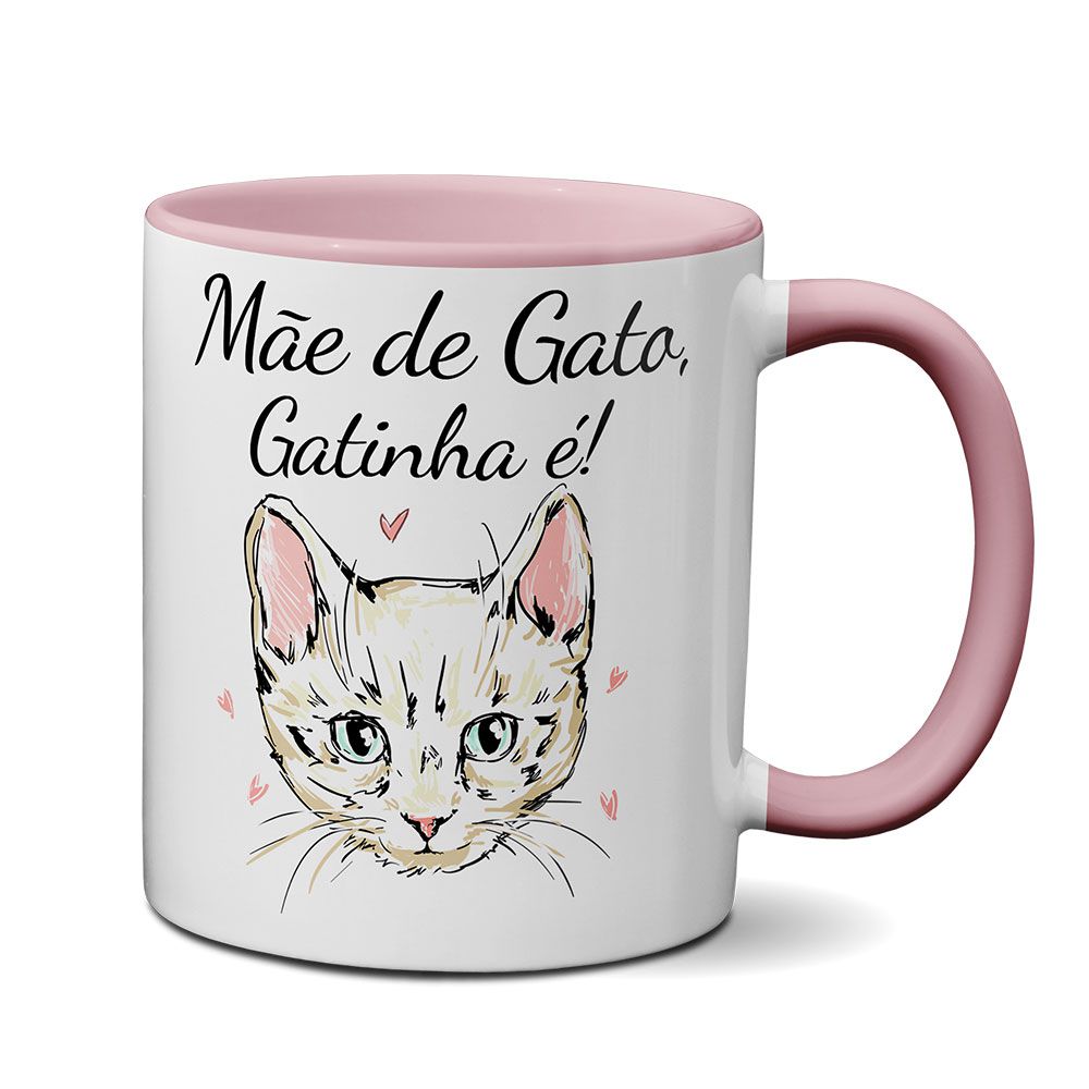 Caneca Mãe De Gato Gatinha É + Saquinho