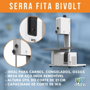 Serra Fita Elétrica com Proteção Regulável para Lâmina Anodilar 1/3cv Serra FIta de Bancada