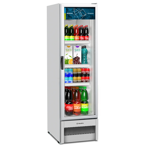 Refrigerador Expositor Geladeira Vertical Porta Vidro 324L Slim VB28R Branco R290 - Metalfrio - CARMEL