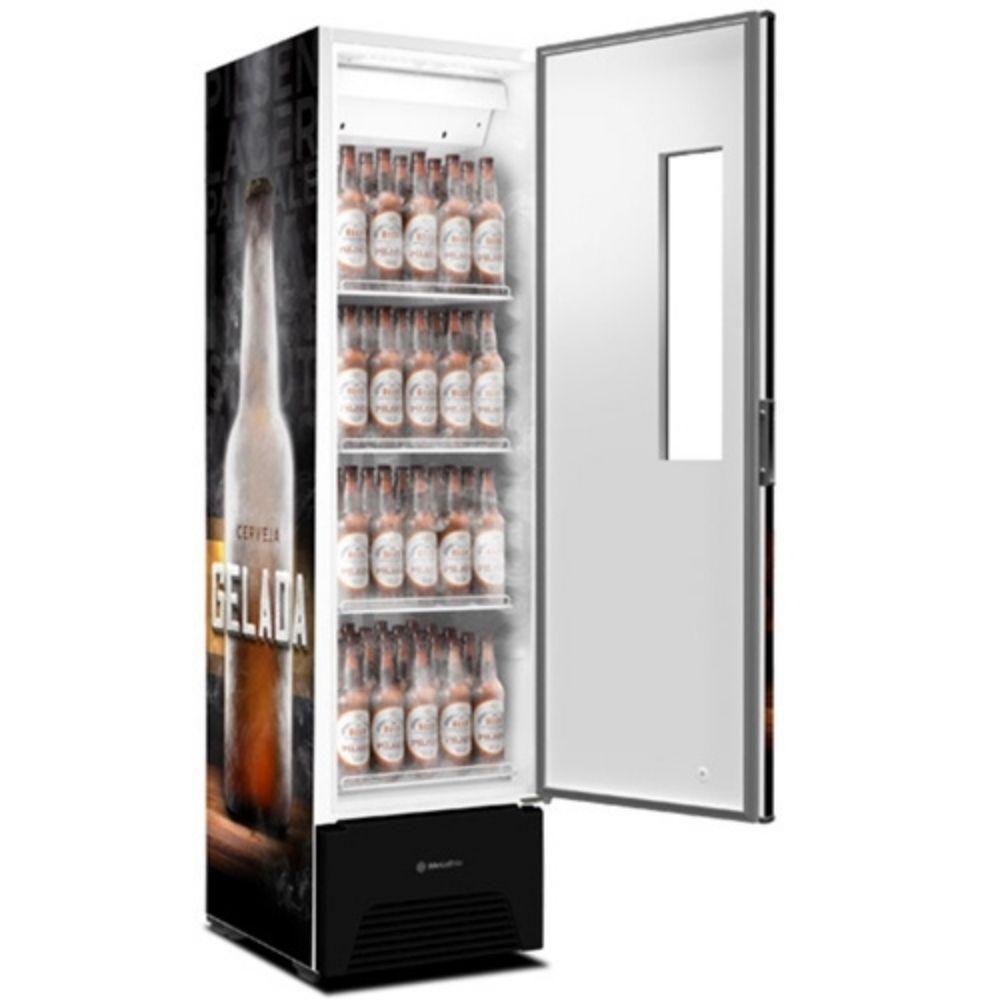 Refrigerador Geladeira Cervejeira Expositora VN28FP Optima 324L Visa Cooler Adesivo Cerveja Gelada R290 Com Visor de Vidro Slim - Metalfrio  - CARMEL