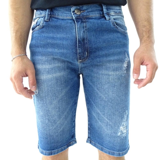 Bermuda Jeans Max Denim Regular Com Puido - 11565