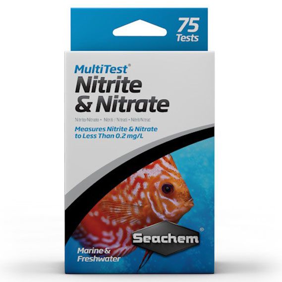 Multieste Nitrito/Nitrato - NO2/NO3 - Seachem -75 TESTES - Água doce/Salgada  - MixVidas - Sistemas Aquapônicos e Multitróficos