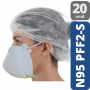 20x Máscara de Proteção Respiratória N95 PFF2-S