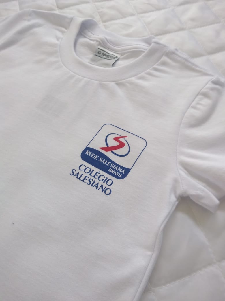 Camiseta Manga Curta Branca Infantil REDE SALESIANA