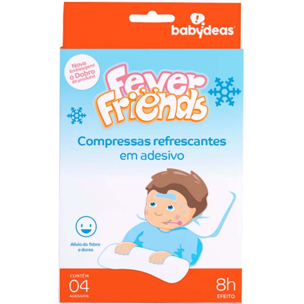Kit Compressas Refrescantes MAIS Termometros Adesivos Fever Friends Babydeas