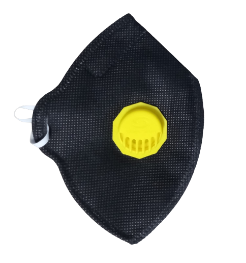 Mascara Preta PFF2 N95 (Elástico Na Nuca) Com Válvula-Super Safety