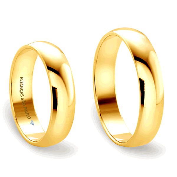 Alianças Casamento Tradicionais Ouro 5mm - A038
