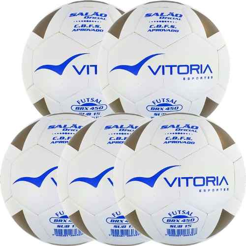 Kit 5 Bolas Futsal Vitoria Brx Max 450 Sub 15 (13/15 Anos) - Vitoria Esportes