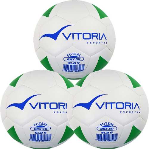 Kit 3 Bolas Futsal Vitoria Brx Max 50 Sub 9 (6 A 8 Anos)  - Vitoria Esportes