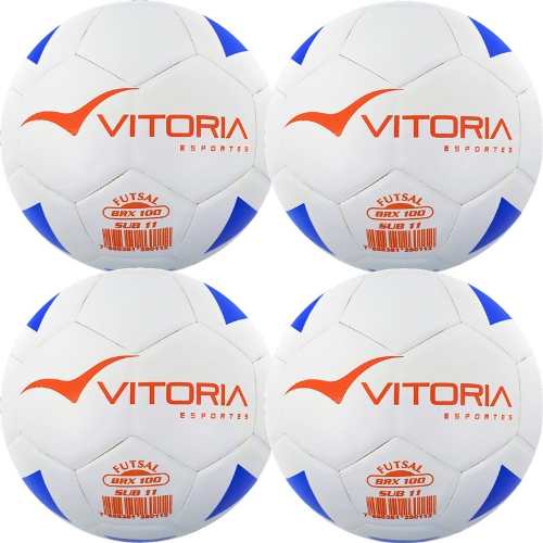 Kit 4 Bola Futsal Vitoria Brx Max 100 Sub 11 (9/11 Anos)  - Vitoria Esportes