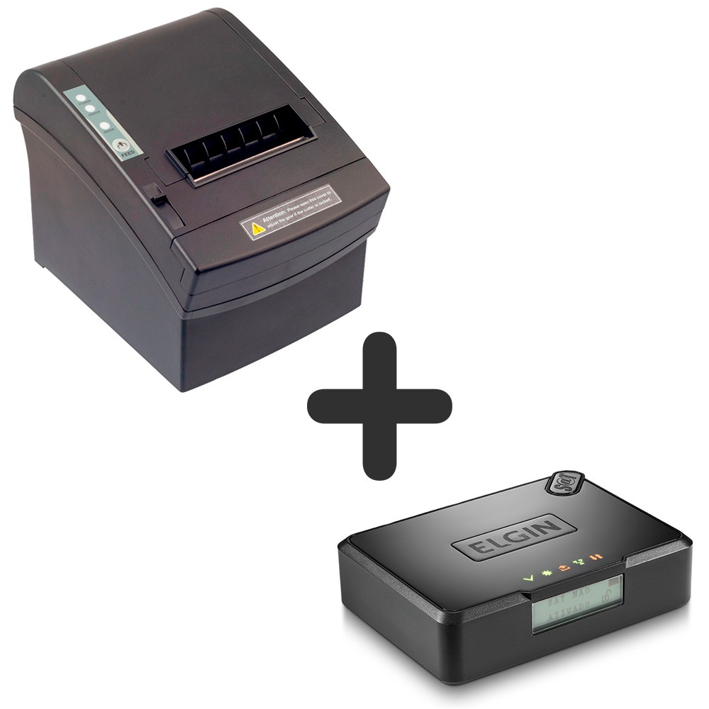 Kit SAT Elgin Smart e Impressora Elgin i8 Ethernet USB Serial