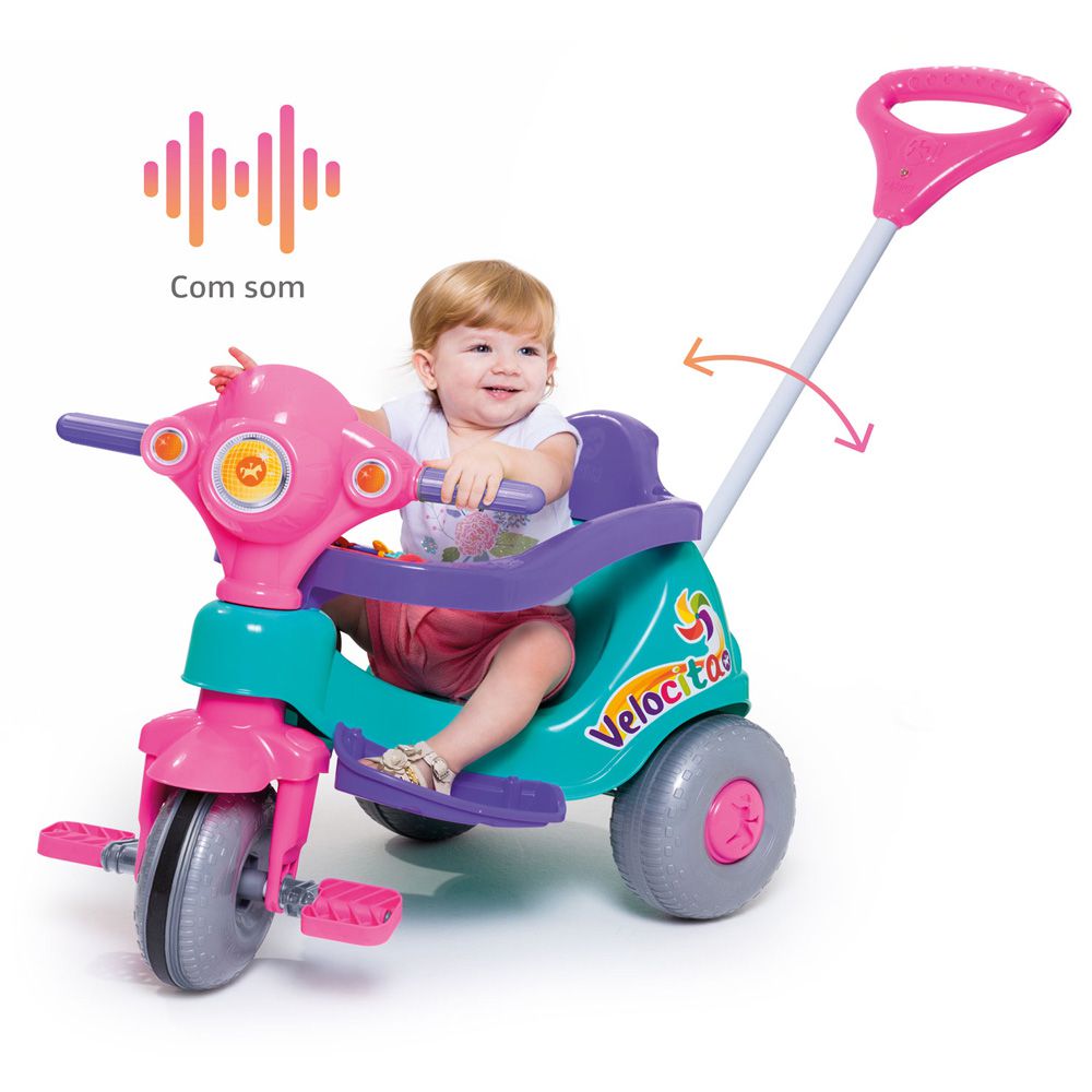 Triciclo Infantil Velocita Rosa