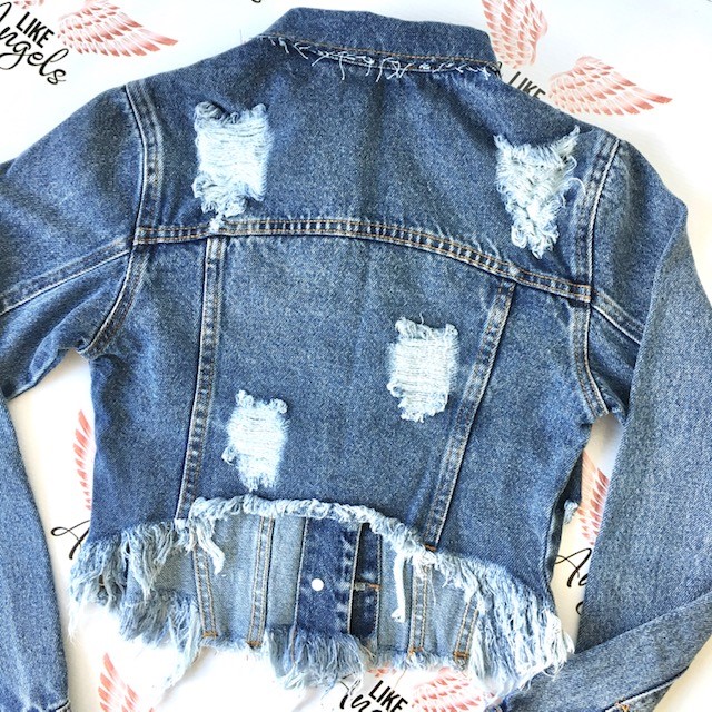 Jaqueta Jeans Cropped Destroyed