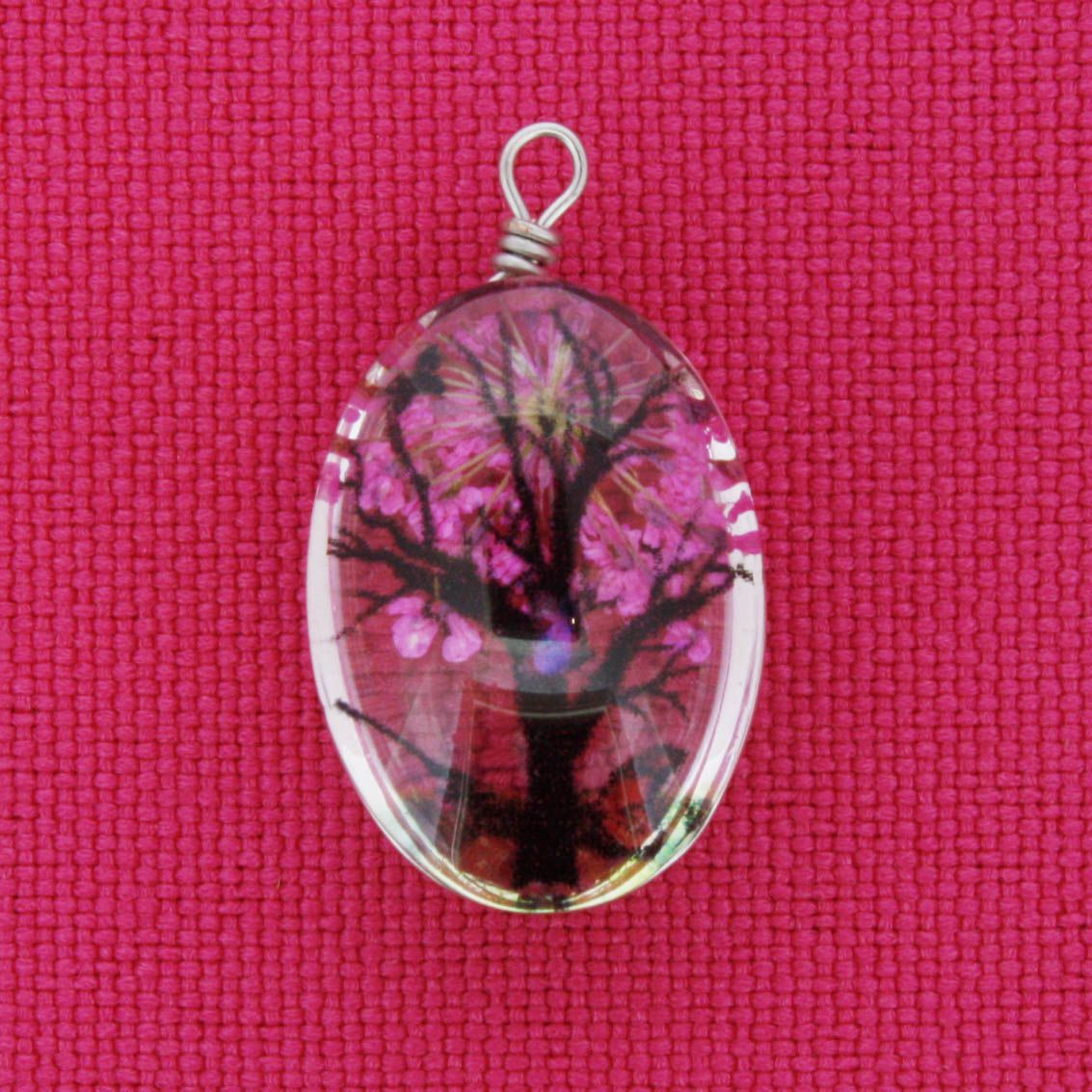 Árvore da Vida - Gema - Pink - 28mm - Stéphanie Bijoux® - Peças para Bijuterias e Artesanato