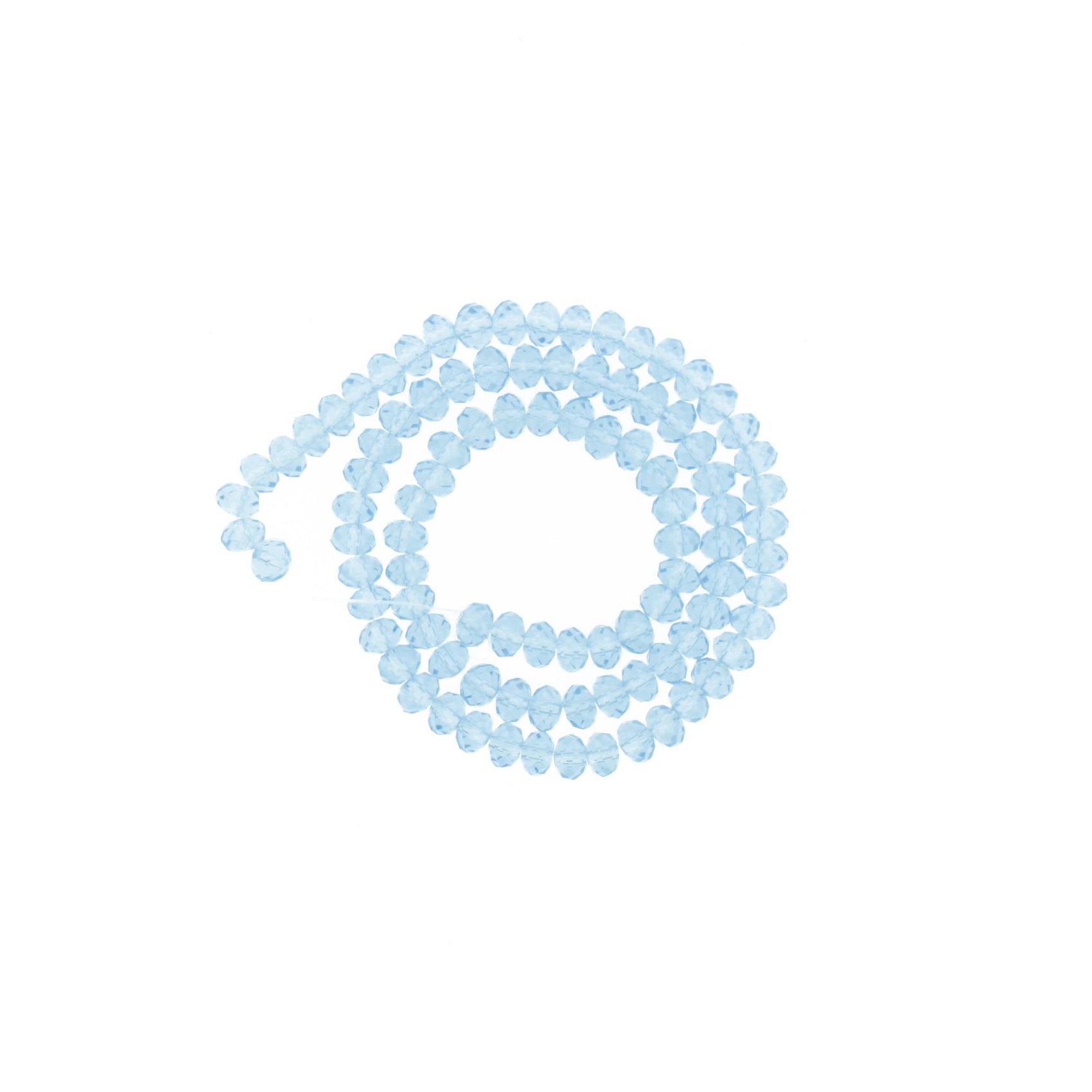 Fio de Cristal - Flat® - Azul Claro Transparente - 6mm - Stéphanie Bijoux® - Peças para Bijuterias e Artesanato
