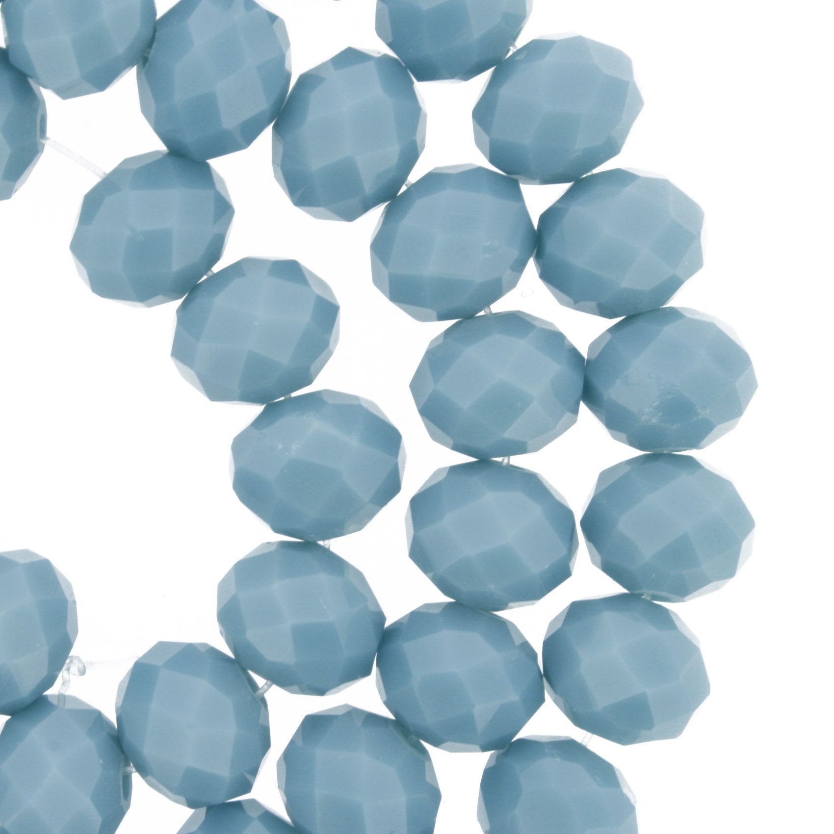 Fio de Cristal - Flat® - Azul Tiffany - 10mm  - Stéphanie Bijoux® - Peças para Bijuterias e Artesanato
