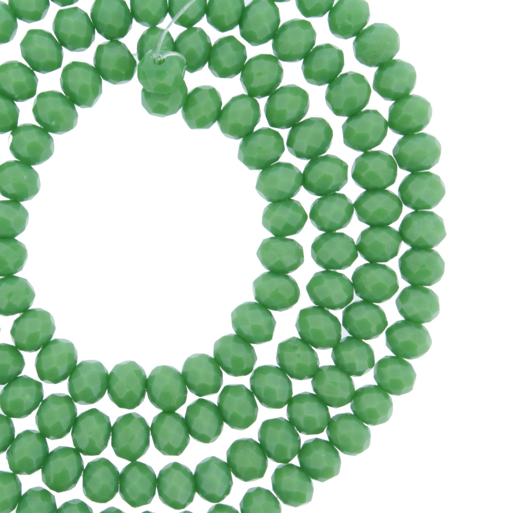 Fio de Cristal - Flat® - Verde - 4mm - Stéphanie Bijoux® - Peças para Bijuterias e Artesanato
