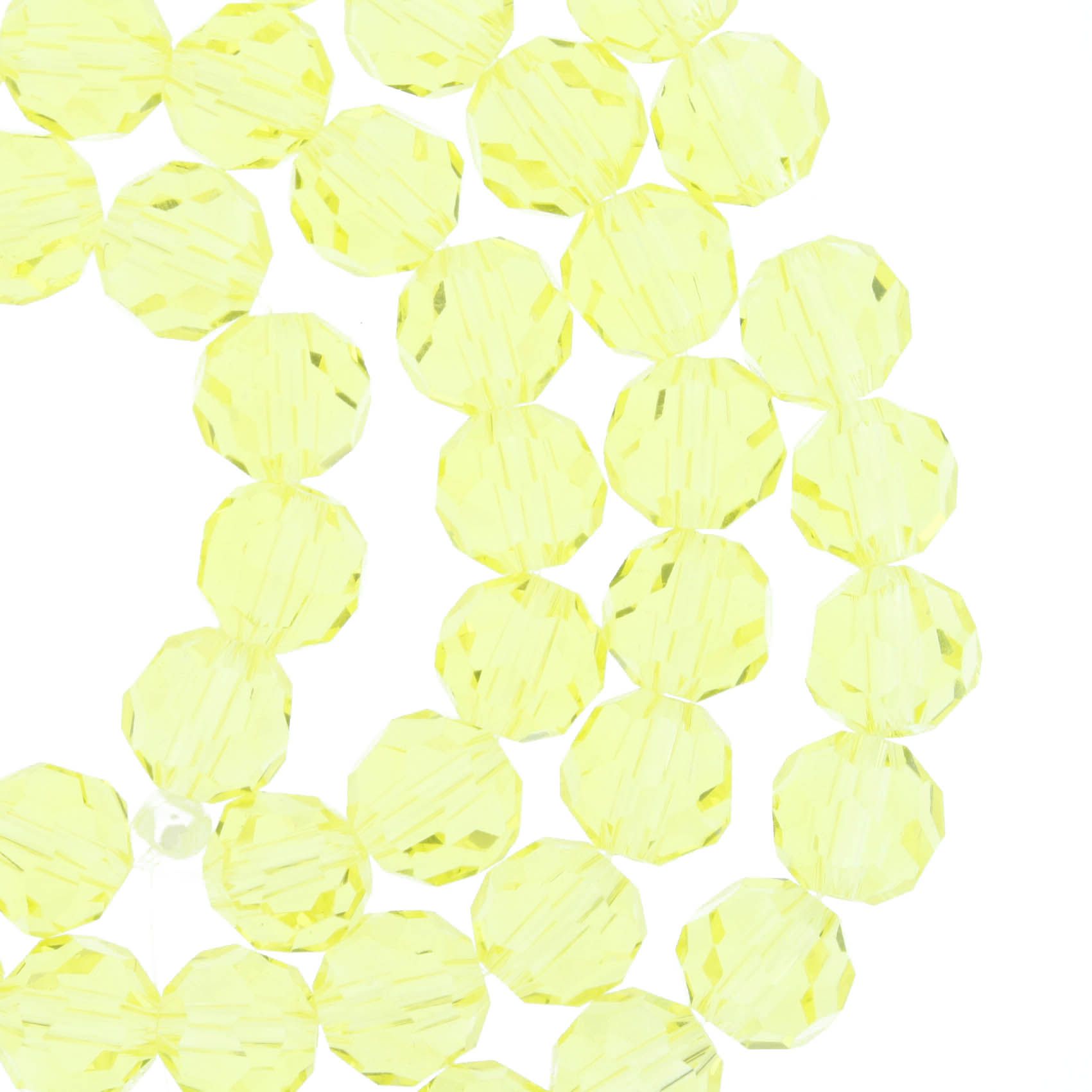 Fio de Cristal - Premium® - Amarelo Transparente - 8mm  - Stéphanie Bijoux® - Peças para Bijuterias e Artesanato