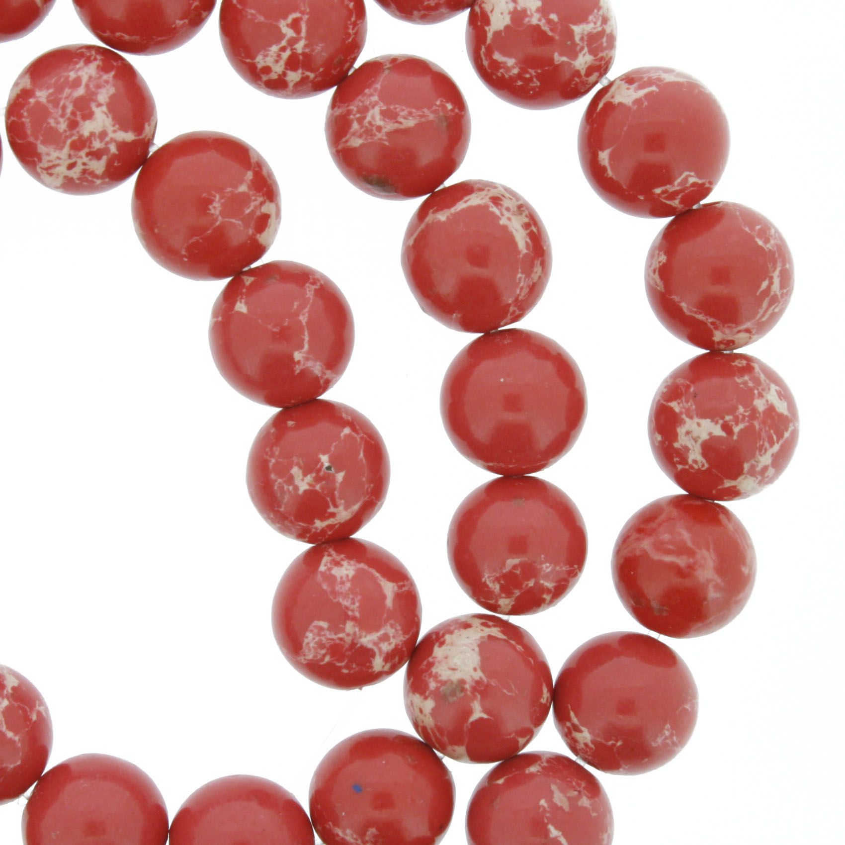 Fio de Pedra - Jaspe Imperial Vermelha - 8mm  - Stéphanie Bijoux® - Peças para Bijuterias e Artesanato