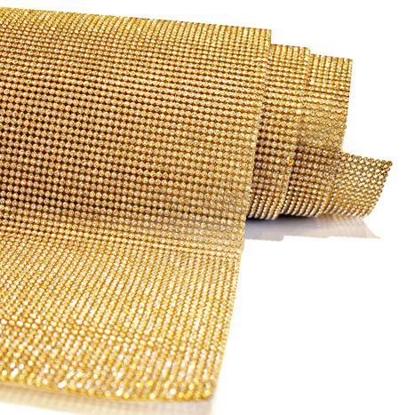 Manta de Strass - Dourada - 60x45cm - Stéphanie Bijoux® - Peças para Bijuterias e Artesanato