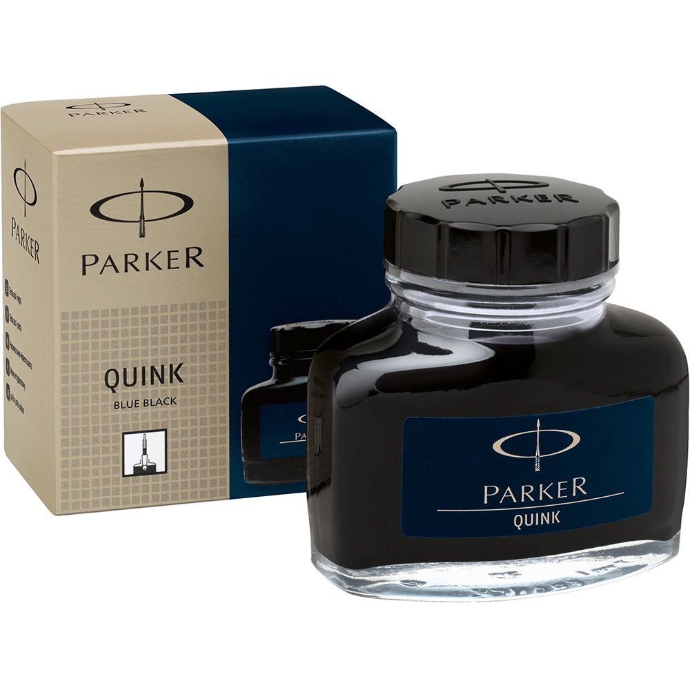 Vidro de tinta Parker azul negro original para caneta tinteiro 57 ml