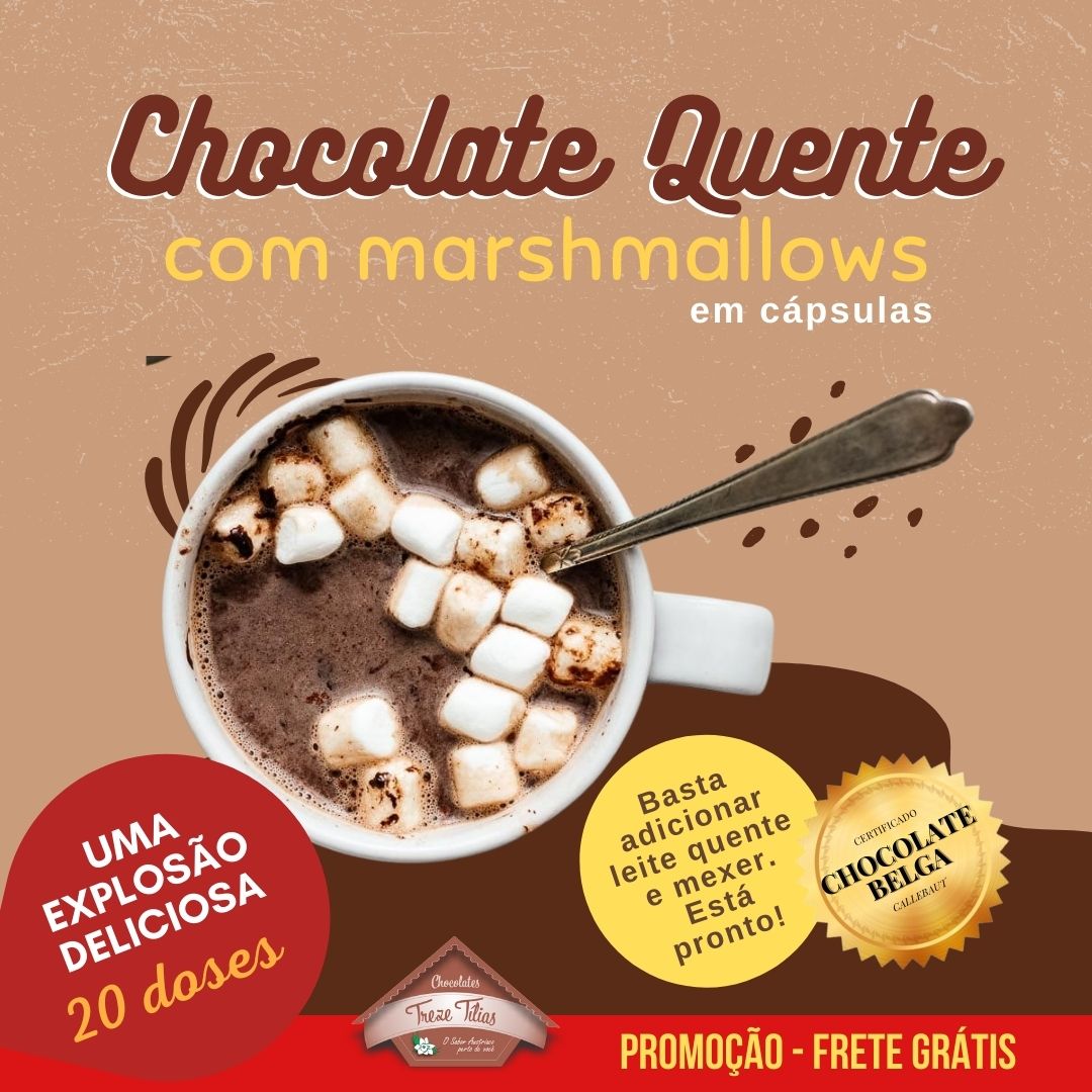 Cápsulas de Chocolate Quente com Marshmallows - Kit com 20 doses