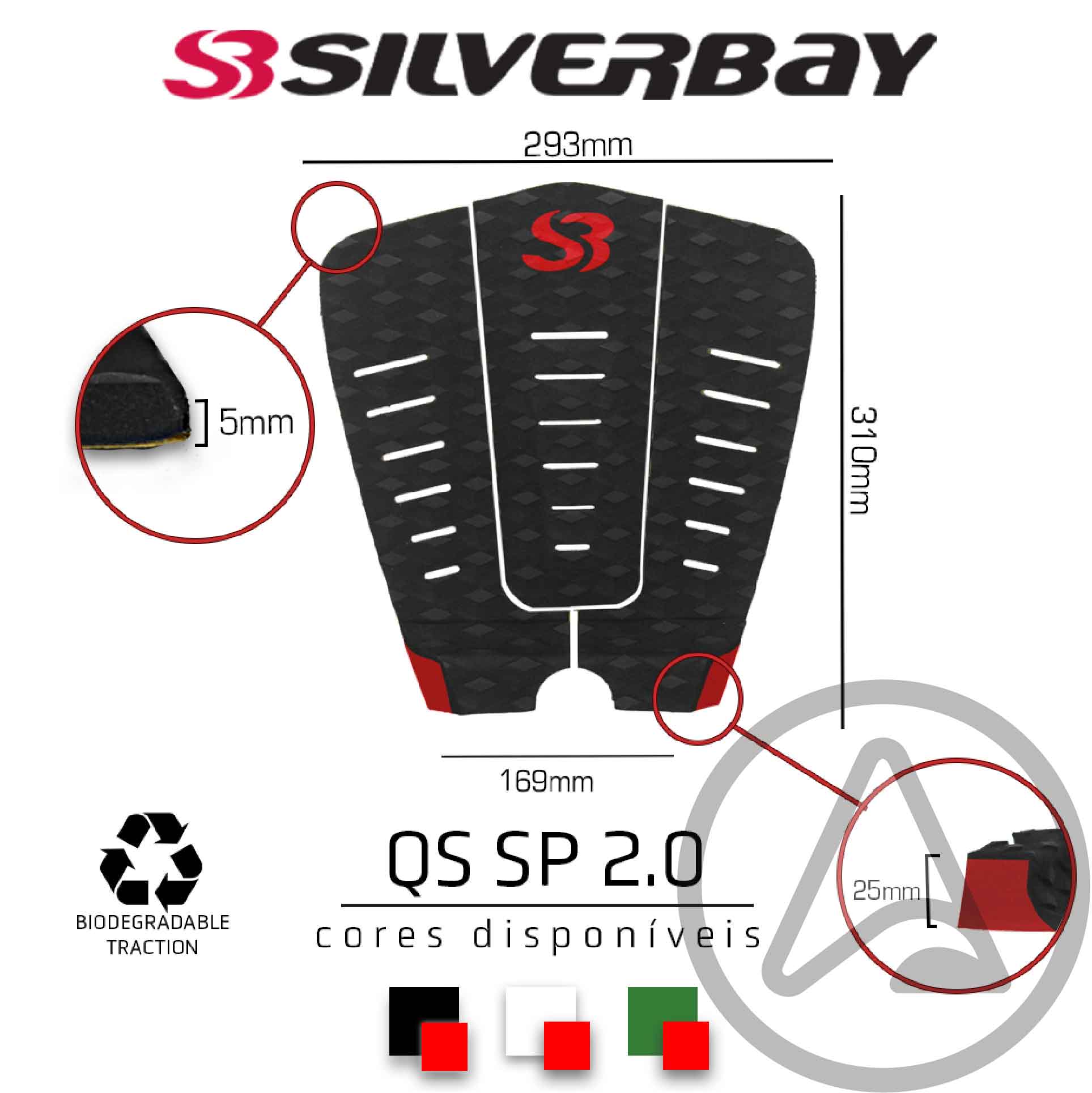 Deck Surf Silverbay QS SP 2.0 Impacto - Siganature Samuel Pupo