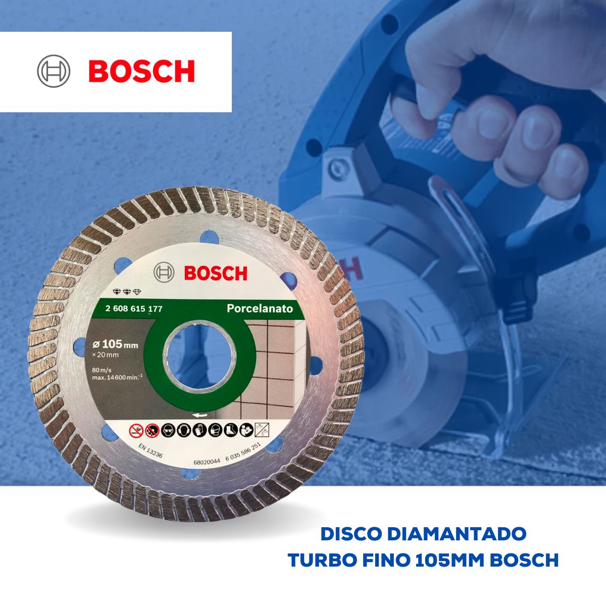 Disco Diamantado Turbo Fino 105mm Bosch