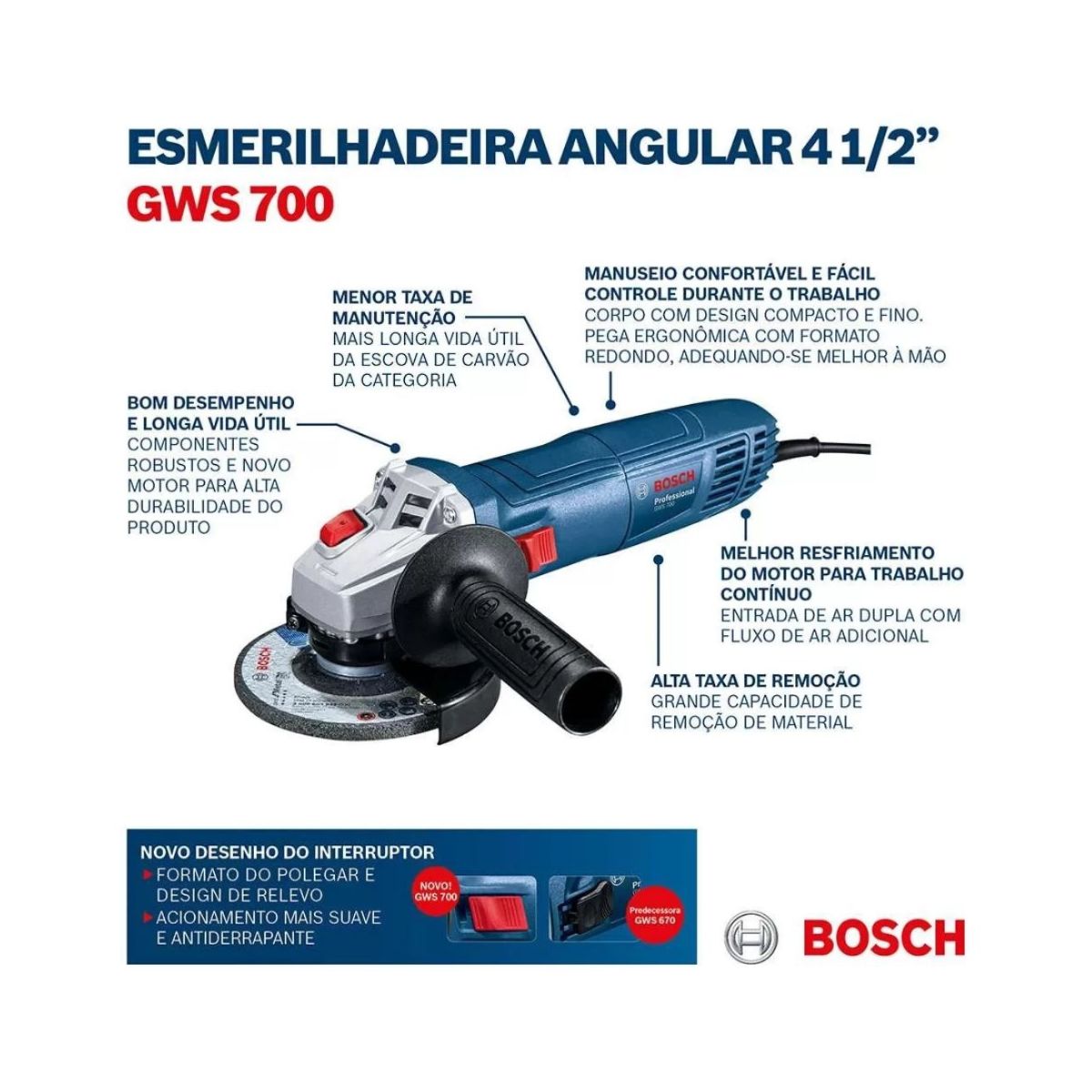 Esmerilhadeira Profissional GWS 700 220V Bosch
