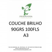 Papel Couche Brilho 90g A3 Embalagem Com 100 Folhas Phandora