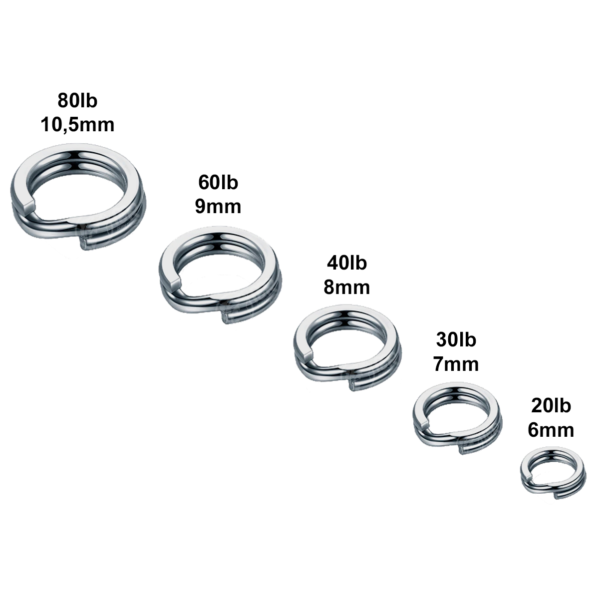 Argola Split Ring Reforçado em Aço Inox Vários Tamanhos 25un