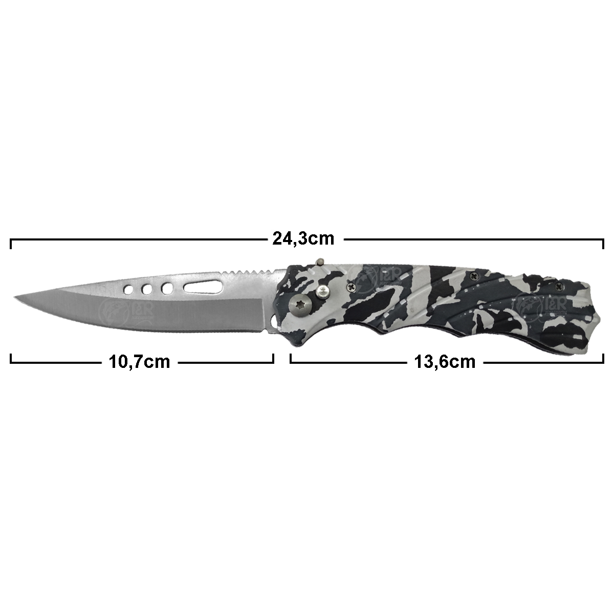 Canivete Tático Retrátil Camuflado A861PS 24,3cm Aço Inox