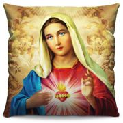 Capa de Almofada Estampada Colorida Religiosa Imaculado Coração de Maria