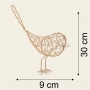 Escultura Decorativa Pássaro em Metal Vazado Bege 9x30 cm