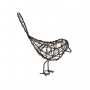 Escultura Decorativa Pássaro em Metal Vazado Preto 6x20 cm