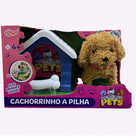 Cachorro De Pelúcia Anda, Late, Casinha Toyng 48289
