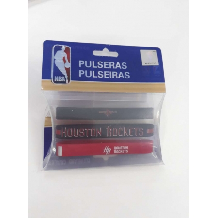 Kit C/3 Pulseiras de Silicone NBA Houston Rockets - Maccabi 7189