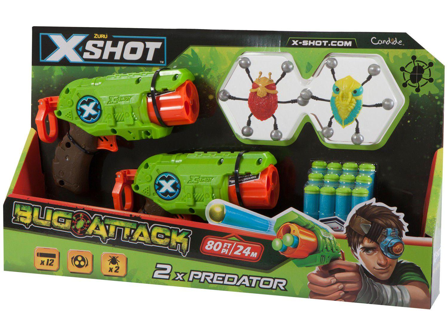 Conjunto Lançadores X-Shot Bug Attack Double Predator - Candide 5506