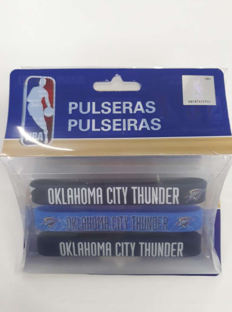 Kit C/3 Pulseiras de Silicone NBA Oklahoma City Thunder - Maccabi 7199