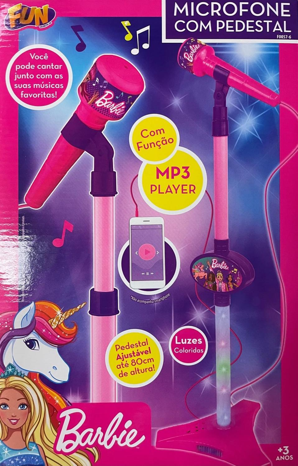 Microfone Barbie Dreamtopia com Pedestal - Fun F00576