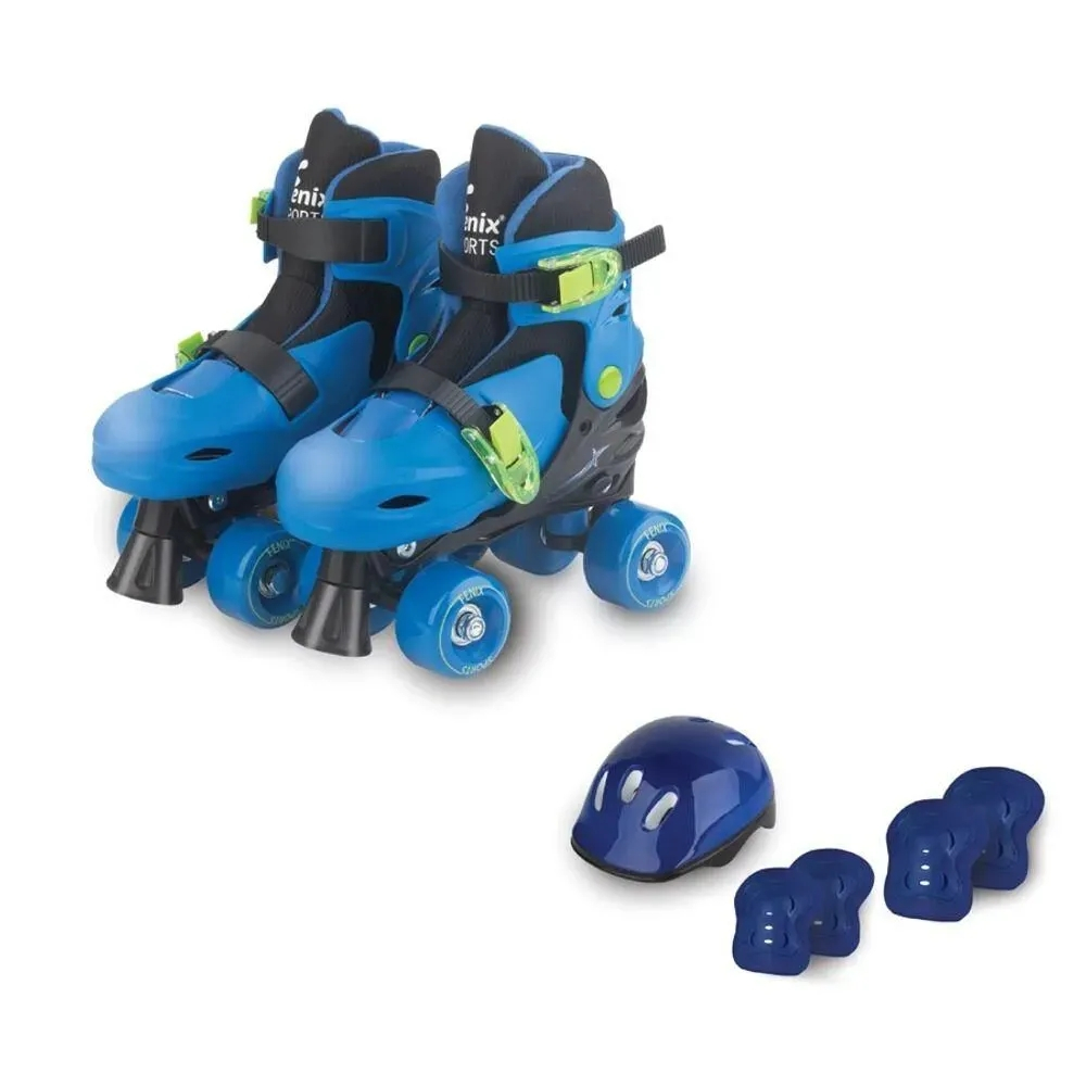 Patins Roller Kit Azul com Preto 34-37- Fenix PK-01P