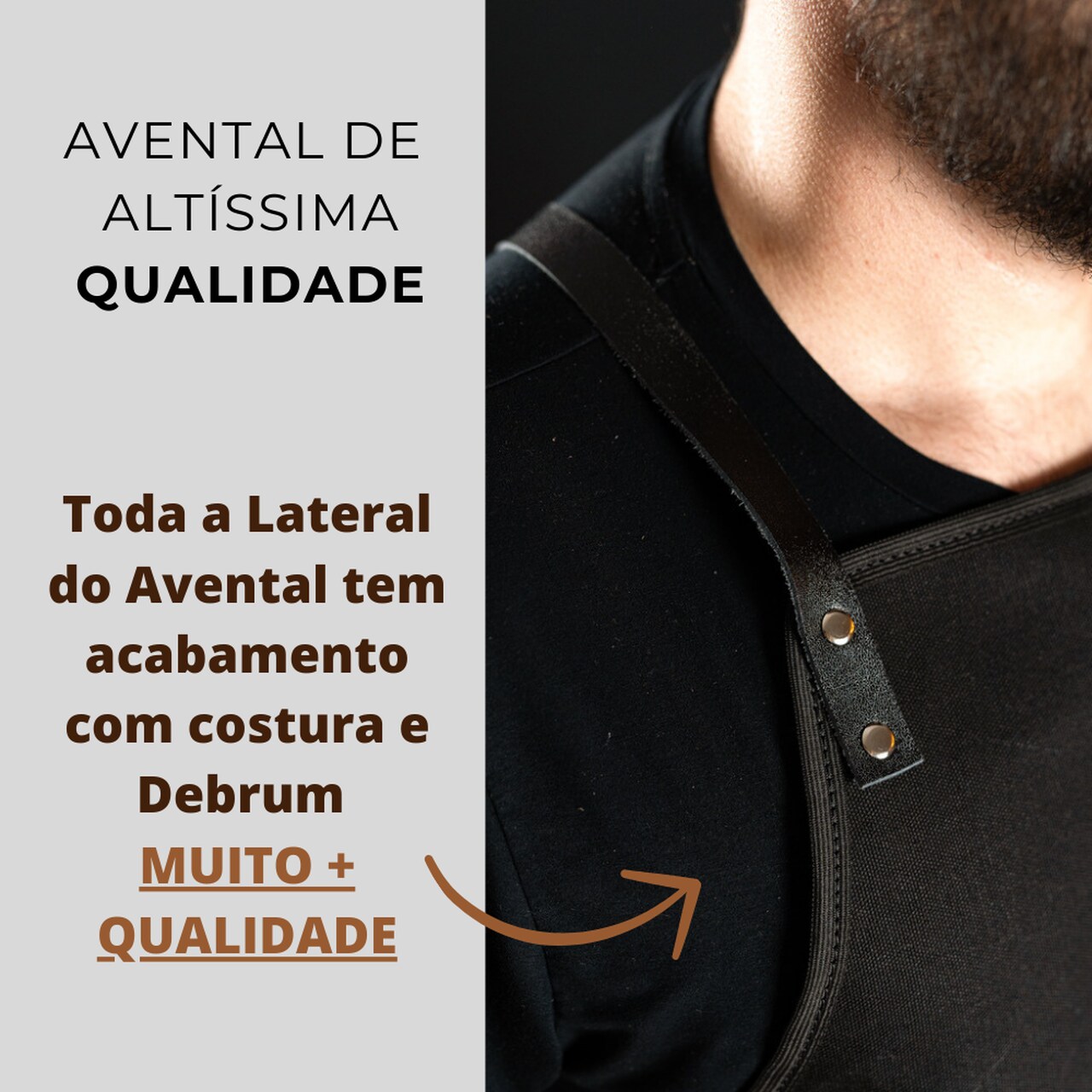 Avental Barbeiro Personalizado New Rio Preto Canvas e Couro
