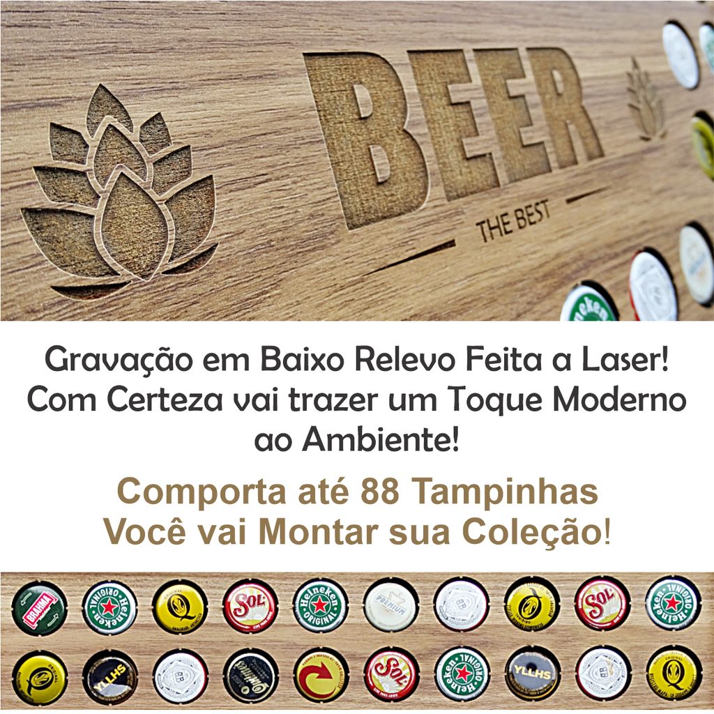 Porta Tampinha de Cerveja -BEER THE BEST - 